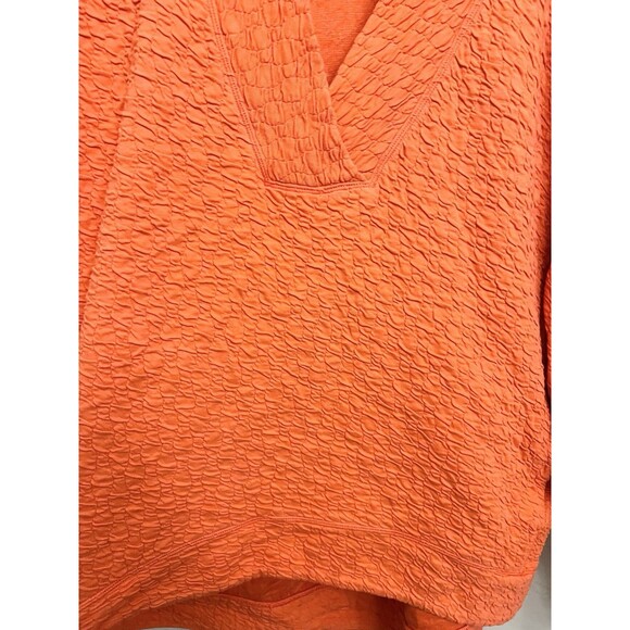 Lululemon Rippled V-Neck Pullover Autumn Red Orange Size 8 Oversize Relaxed - Picture 4 of 11